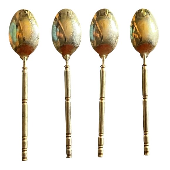 Other - Set Of 4 Vintage Gold Tone Espresso Spoons